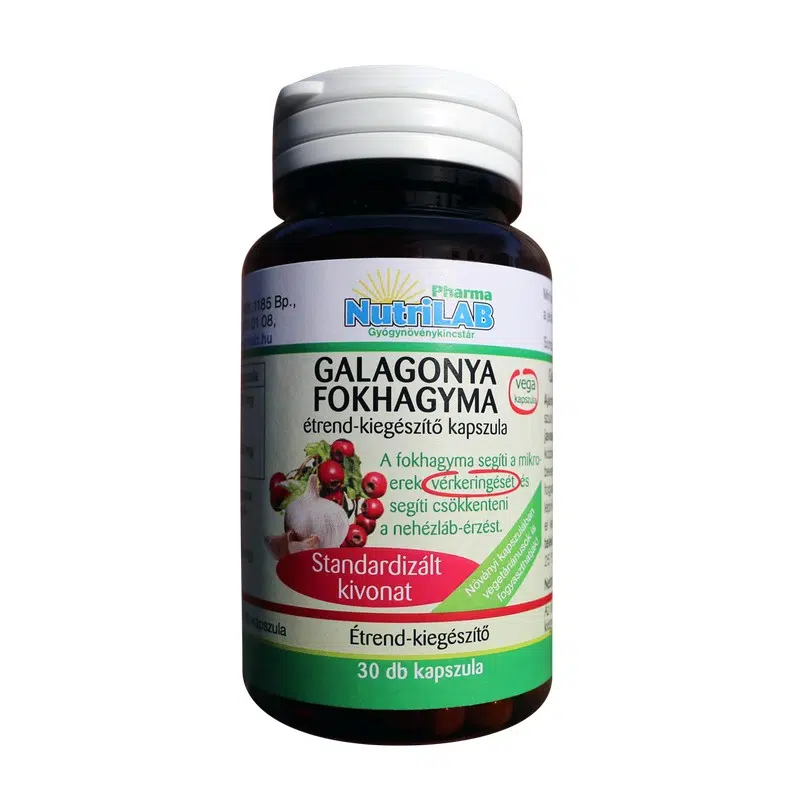 Nutrilab Galagonya és Fokhagyma vega kapszula 30db