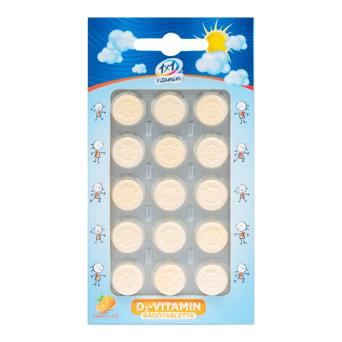1x1 Vitaday D3-vitamin 400 NE rágótabletta napocska 15db