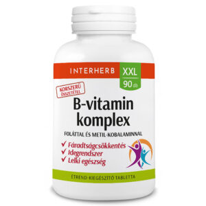 Interherb XXL B-vitamin komplex tabletta Foláttal és Metil-Kobalaminnal 90 db