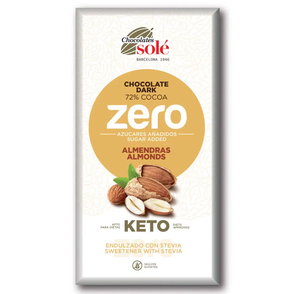 Chocolates Solé ZERO keto MANDULÁS csokoládé 100g