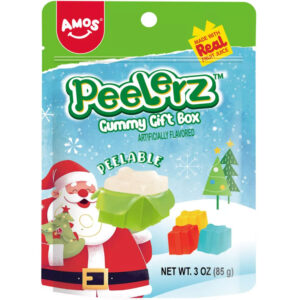 Amos PEELERZ Hámozható vegyes gyümölcsízű gumicukor Karácsonyi (Marnys) 85g