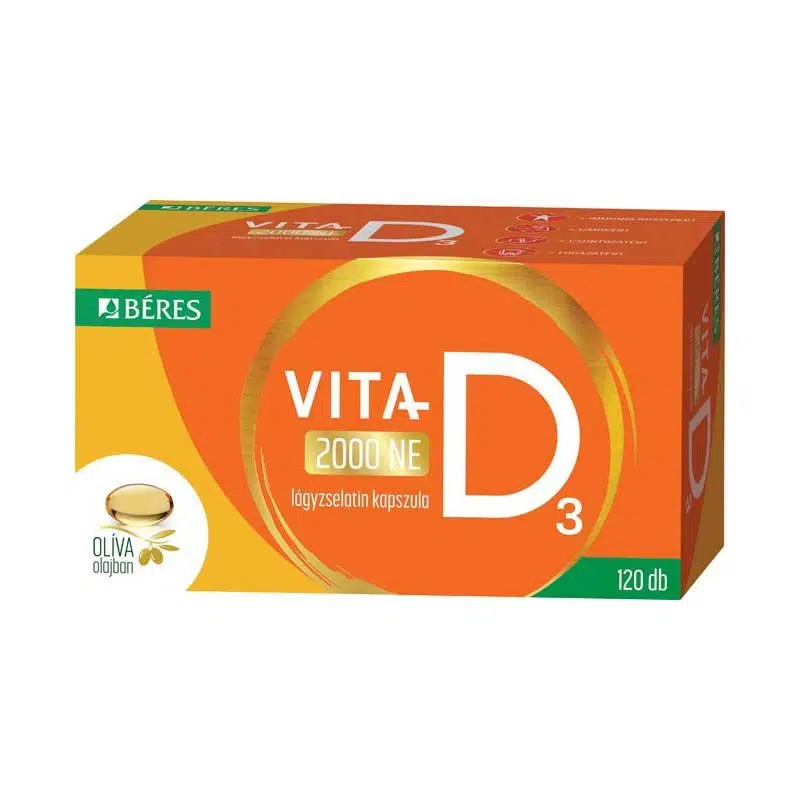 Béres Vita-D3 2000NE lágyzselatin kapszula olíva olajban 120db