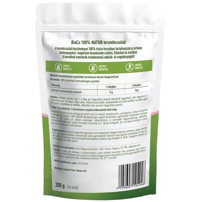 BioCo 100% NATUR Marhakollagén peptidek Megapack - 400g - Image 2