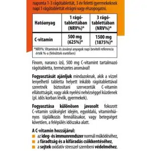 BioCo C-vitamin 500mg narancs ízű rágótabletta - 100db - Image 2