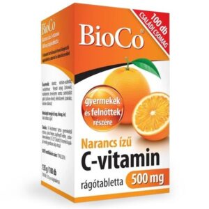 BioCo Narancs ízű C-vitamin (500 mg) rágótabletta - 100