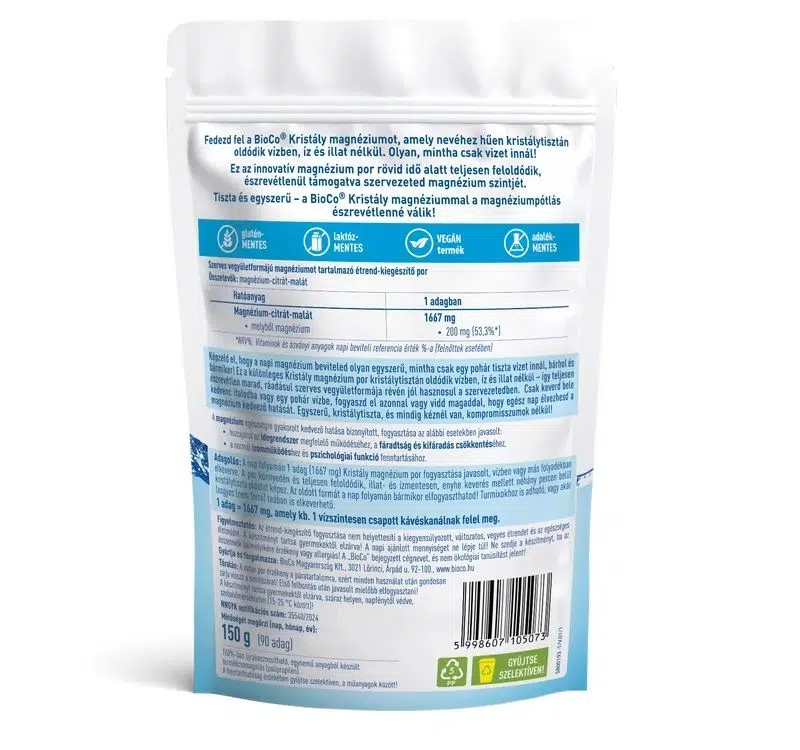 Bioco Kristály Magnézium tasakos por - 150g - Image 2