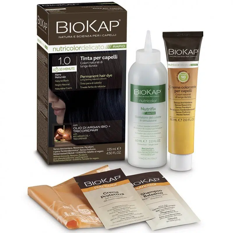 Biokap Nutricolor Rapid Tartós hajfesték Nr 1.0 Natural Black 135ml