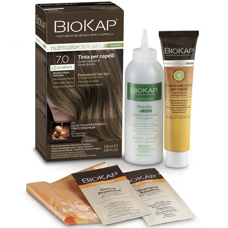 Biokap Nutricolor Rapid Tartós hajfesték Nr 7.0 Natural Medium Blond 135ml