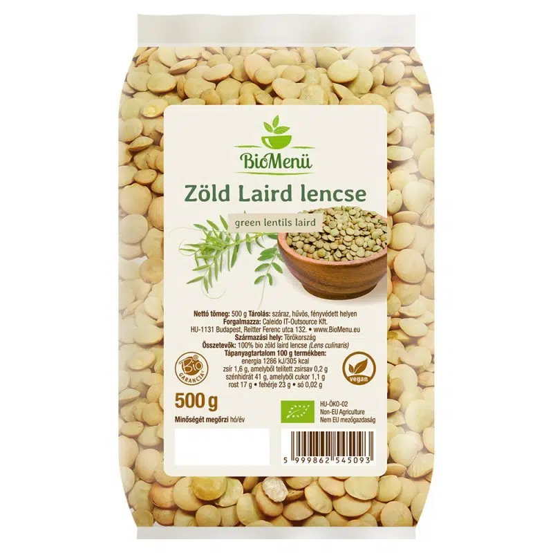 Biomenü bio ZÖLD LAIRD lencse 500g