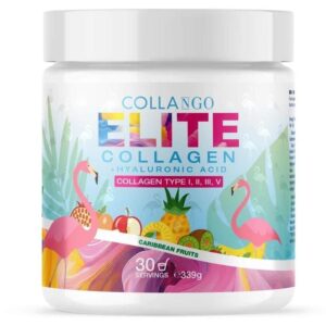 Collango ELITE Collagen + Hyaluronic Acid Caribbean Fruits Trópusi gyümölcs ízű por 339 g Dobozos