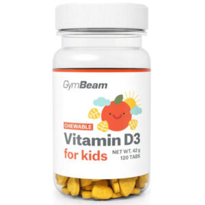 GymBeam D3-vitamin rágótabletta gyerekeknek 400 IU (narancs) 120db
