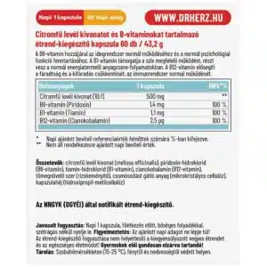 Dr. Herz Citromfű 500mg + B-vitaminok kapszula - 60db - Image 2