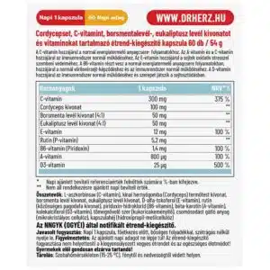 Dr. Herz Cordyceps Plus + C-vitamin kapszula - 60db - Image 2