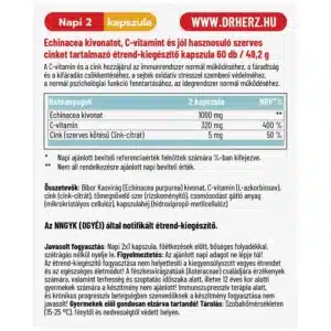 Dr. Herz Echinacea 500 mg+C-vitamin+Szerves Cink kapszula - 60db - Image 2