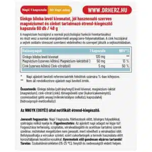 Dr. Herz Ginkgo Biloba Forte 120mg + Szerves Magnézium + Szerves Cink kapszula - 60db - Image 2