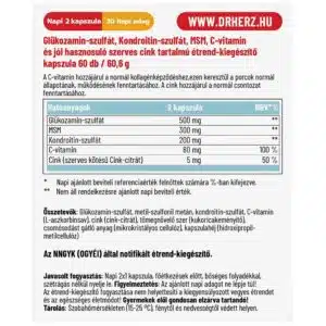 Dr. Herz Glükozamin+Kondroitin-szulfát+MSM kapszula - 60db - Image 2