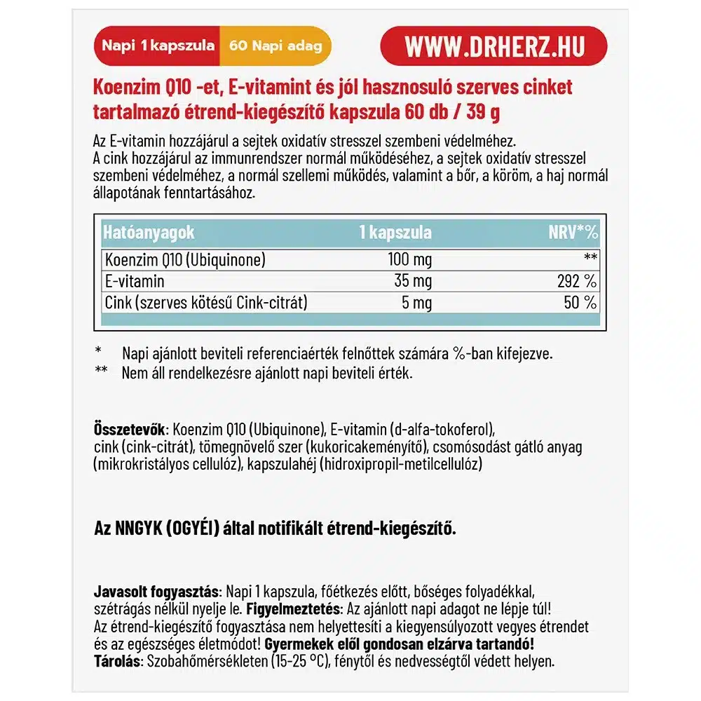 Dr. Herz Koenzim Q10 100mg kapszula - 60db - Image 2