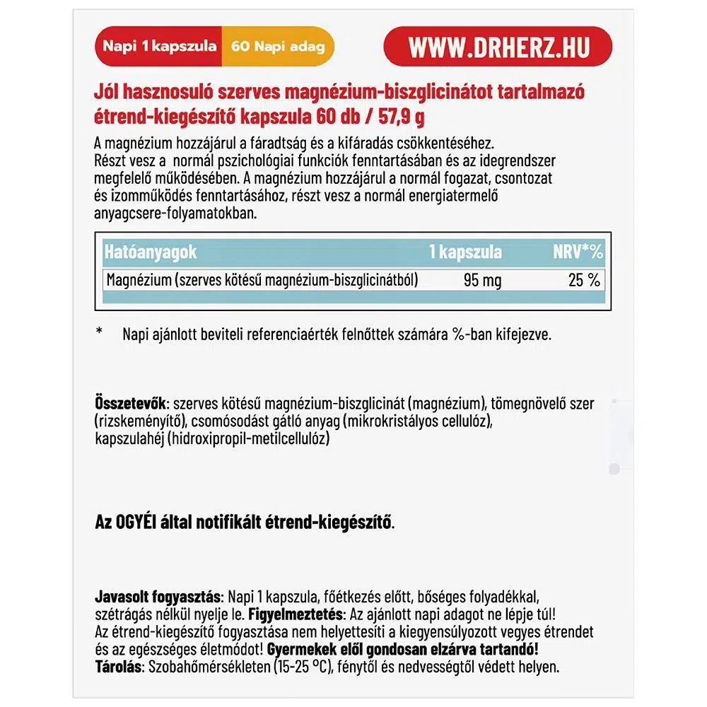 Dr. Herz Magnézium-Biszglicinát kapszula - 60db - Image 2