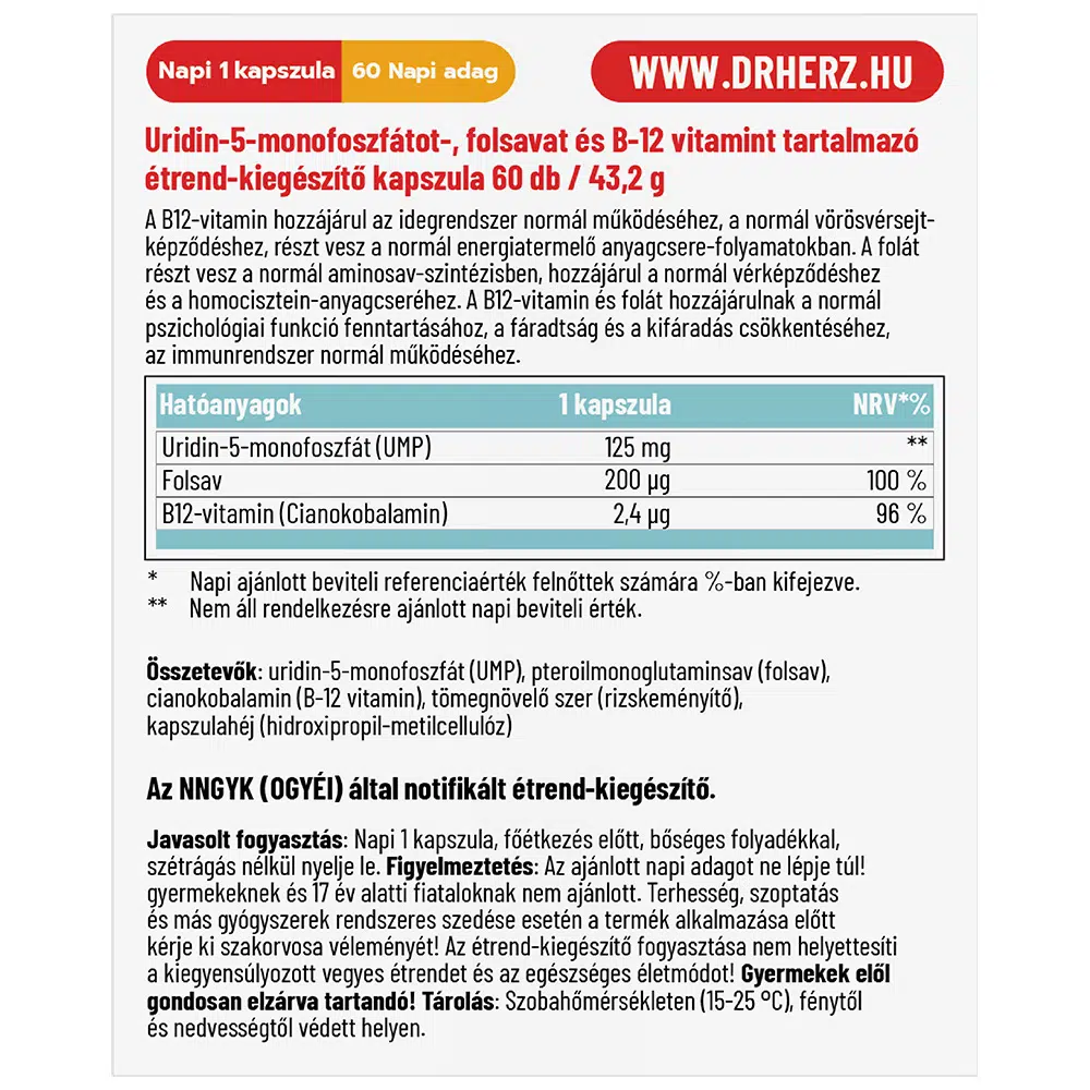 Dr. Herz URIDIN (UMP) kapszula - 60db - Image 2