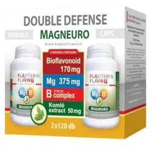 Flavin7 Double Defense Magneuro Mg + B-complex vitamin Komló extraktummal kapszula 2x120