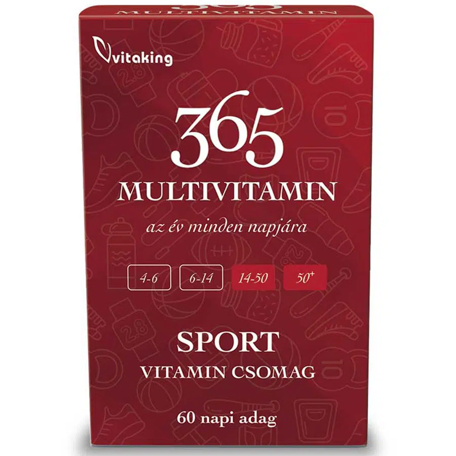 VitaKing 365 Multivitamin Sport (PIROS) vitamin csomag 60db