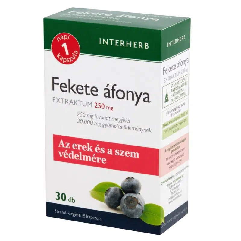 Interherb Fekete áfonya extraktum 250 mg kapszula 30db