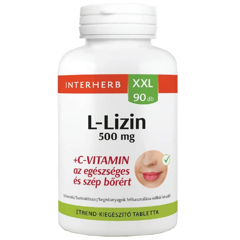 Interherb XXL L-Lizin 500 mg + C-vitamin 90 db