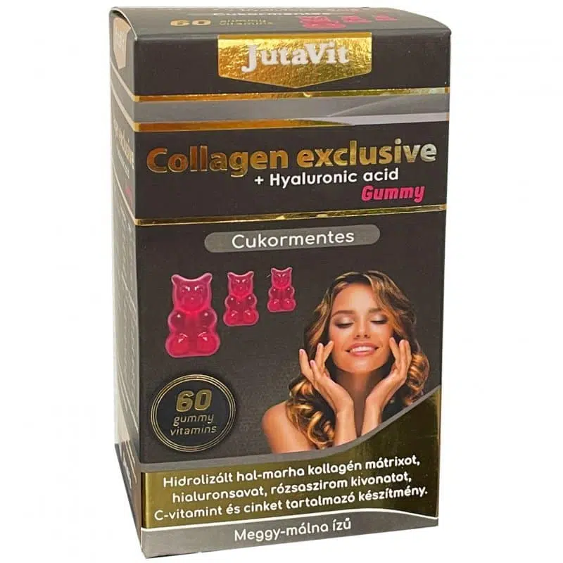 JutaVit Collagen Exclusive gumivitamin 60db (MEGGY-MÁLNA ÍZŰ)