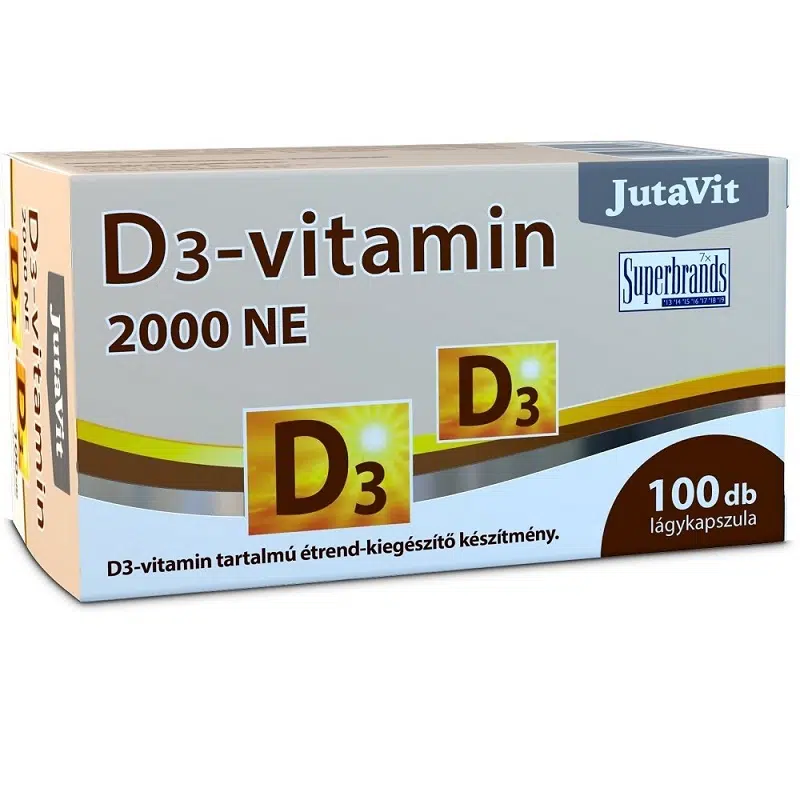 JutaVit D3-vitamin 2000NE lágykapszula 100db