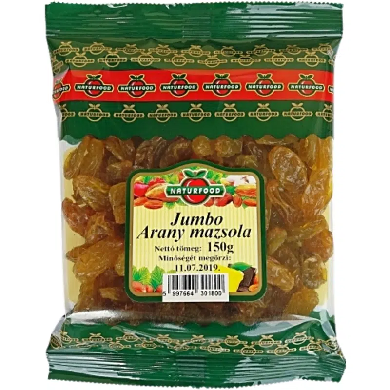 Naturfood jumbo arany mazsola 150g