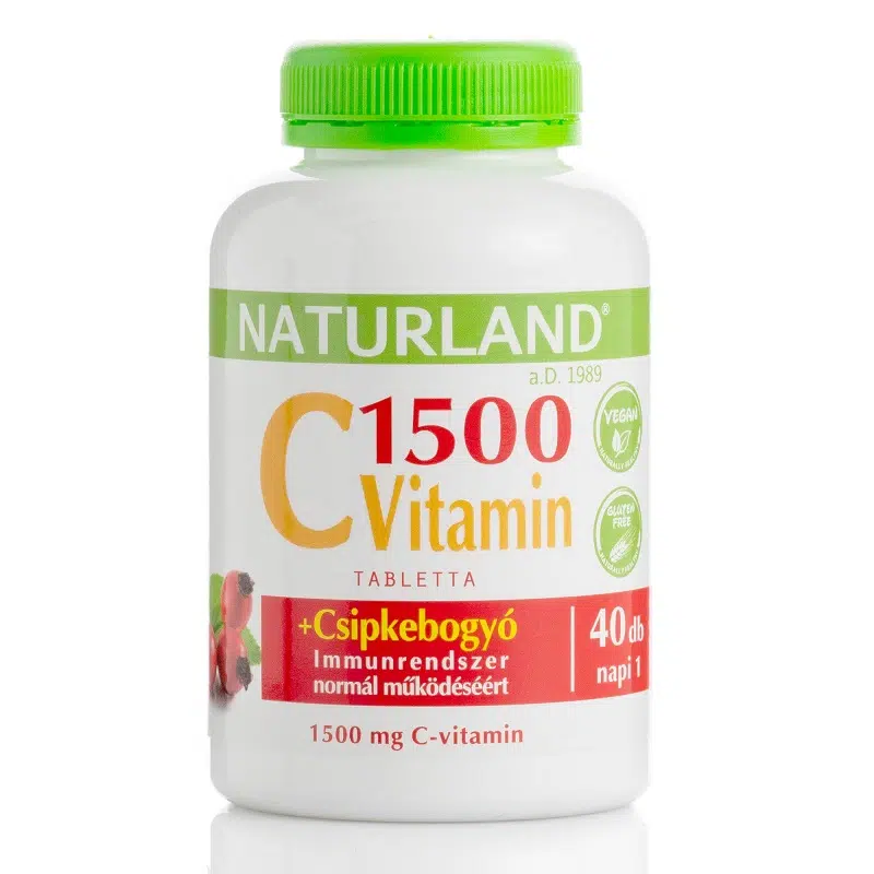 Naturland C-vitamin+csipkebogyó 1500 mg 40 db