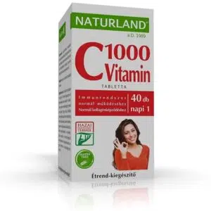 Naturland 1000mg C-vitamin tabletta 40 db