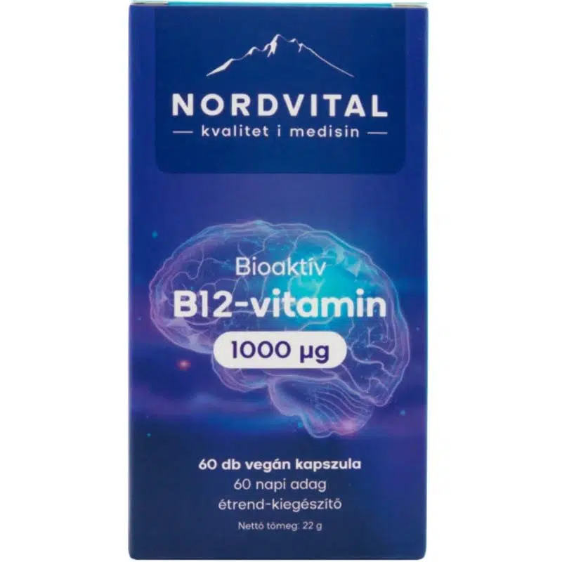 Nordvital B12-vitamin 1000mcg 60 db vegán kapszula