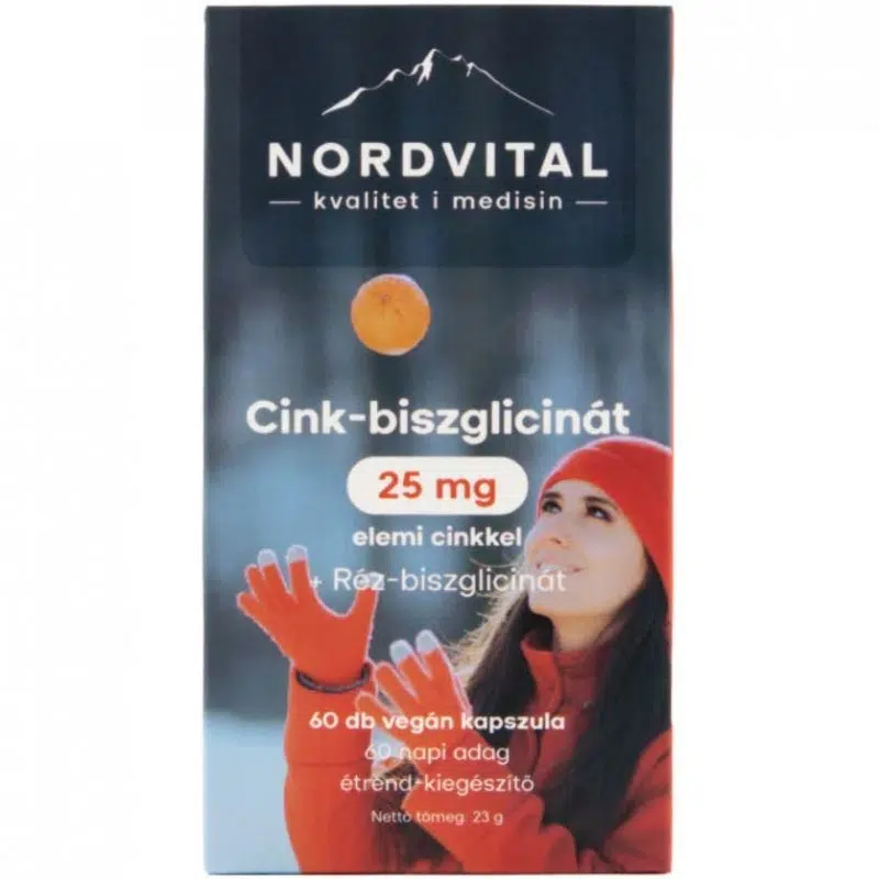 Nordvital Cink-biszglicinát+Réz 60 db kapszula