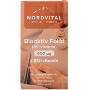 Nordvital Bioaktív Folát B9-vitamin 800 mcg 60 db kapszula