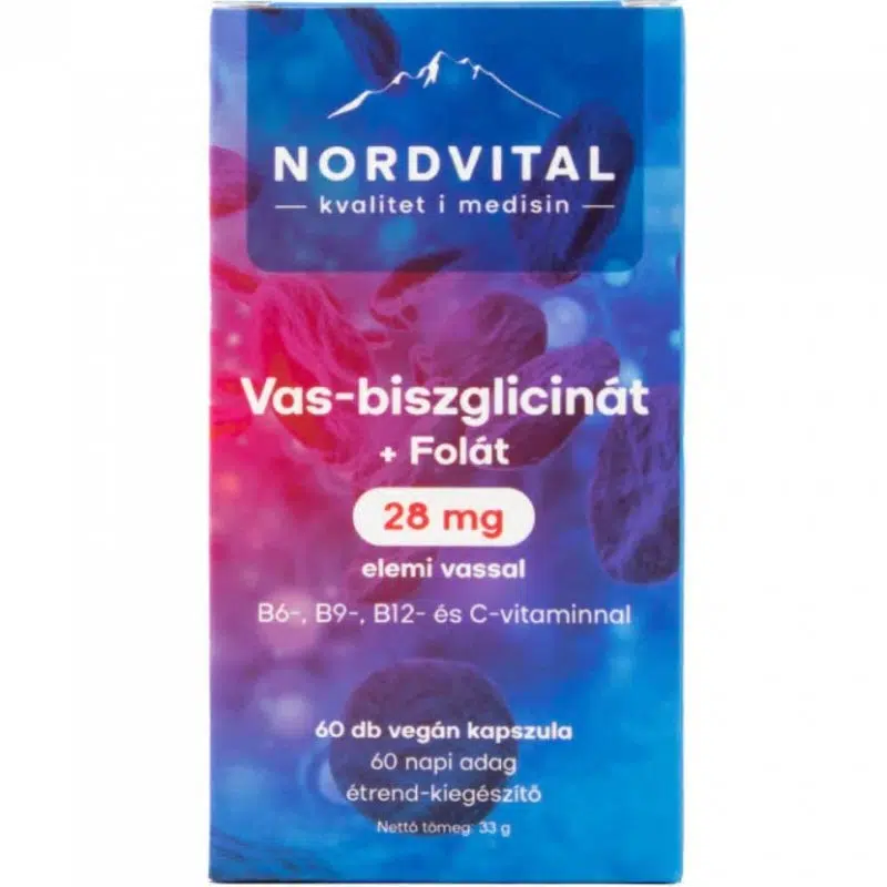 Nordvital Vas-biszglicinát 60 db vegán kapszula