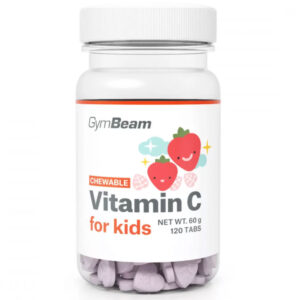 GymBeam C vitamin rágótabletta gyerekeknek (eper) 120db