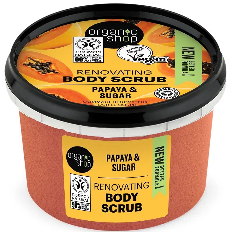 Organic Shop Renovating testradír bio papayával és cukorral 250ml