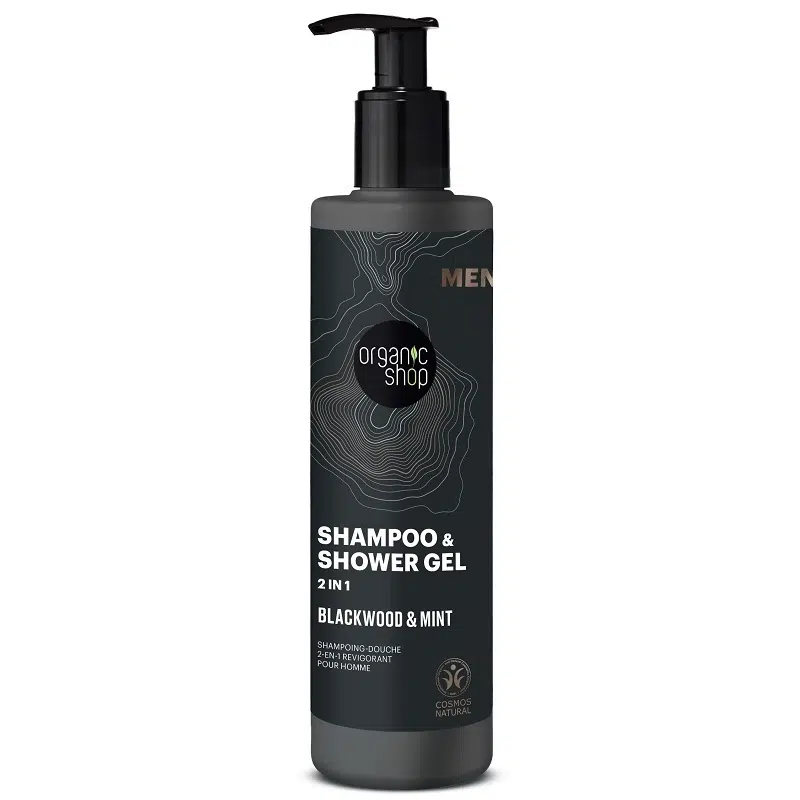 Organic Shop Men 2 in 1 sampon és tusfürdő tölgyfakéreg-kivonattal és mentával 280ml