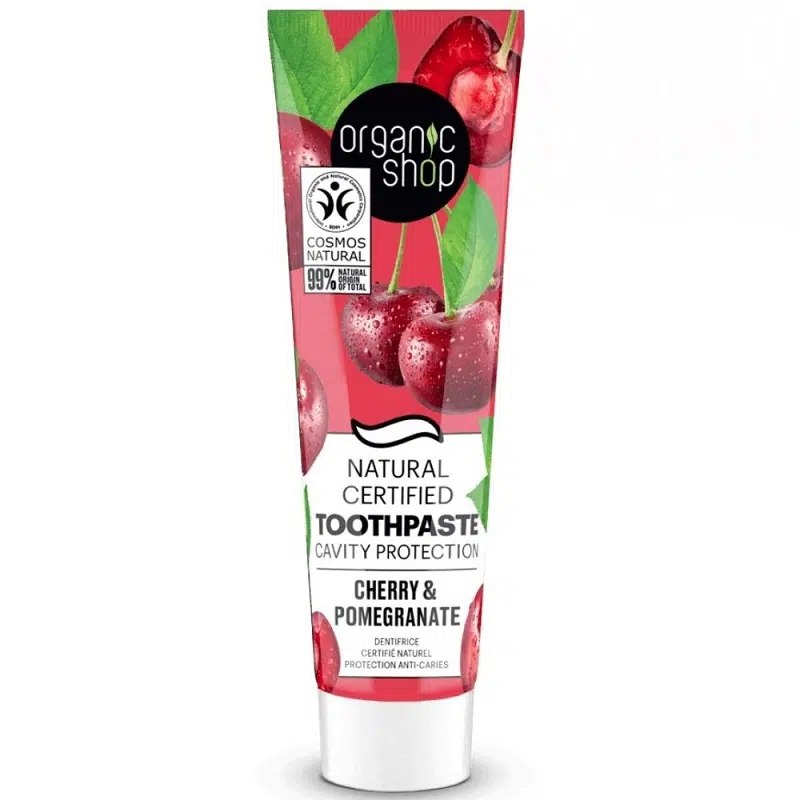 Organic Shop Minősített szuvasodás elleni fogkrém cseresznyével és gránátalmával 100g