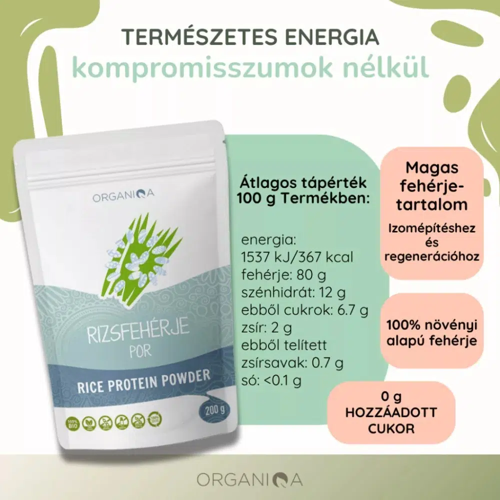 Organiqa Bio Rizsfehérje por - 200g - Image 2