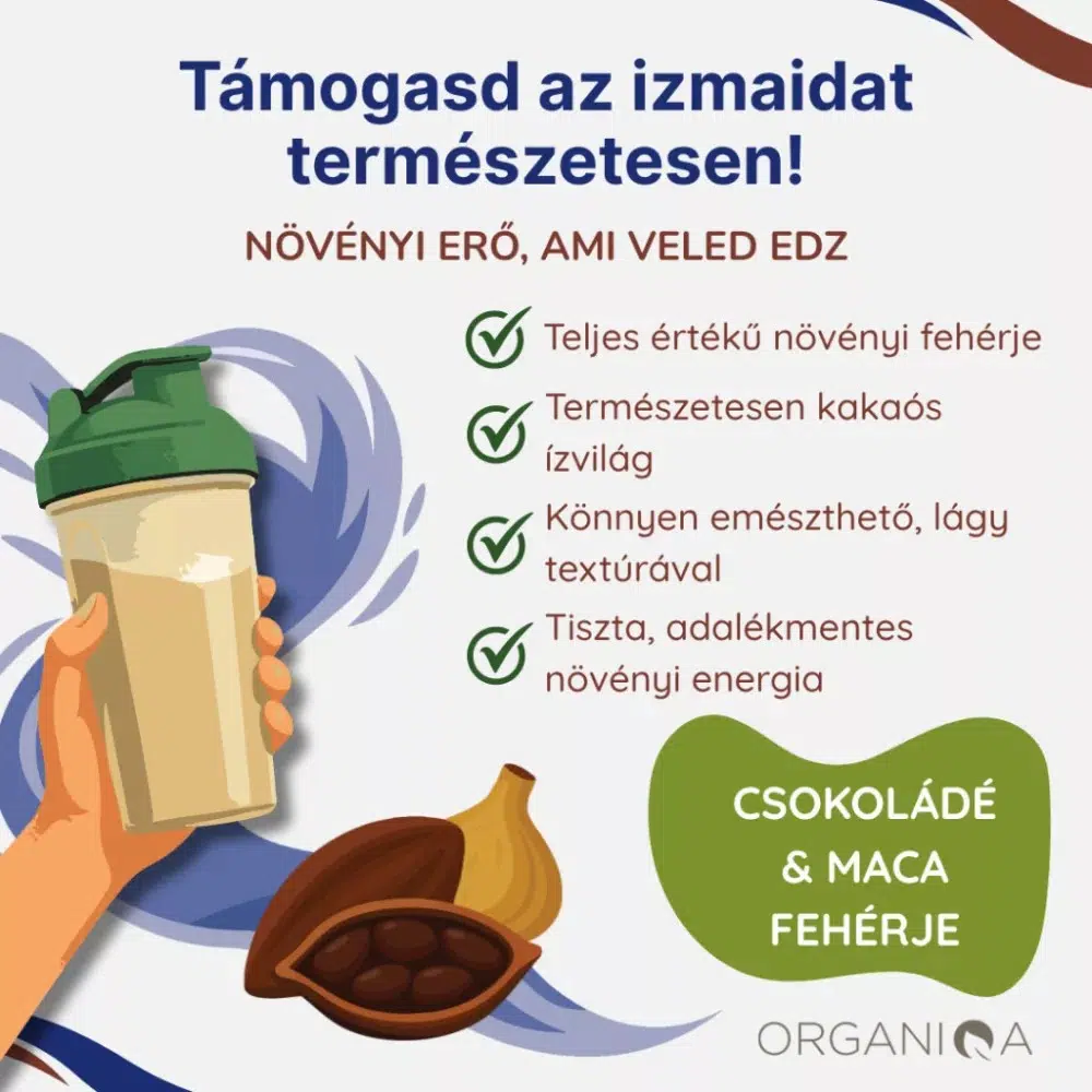 Organiqa 100% bio csokoládé-maca vegán fehérje mix - 200g - Image 3