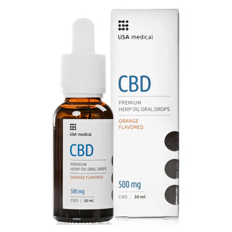 USA Medical 500 mg Prémium CBD olaj ORAL DROPS narancsos 30ml