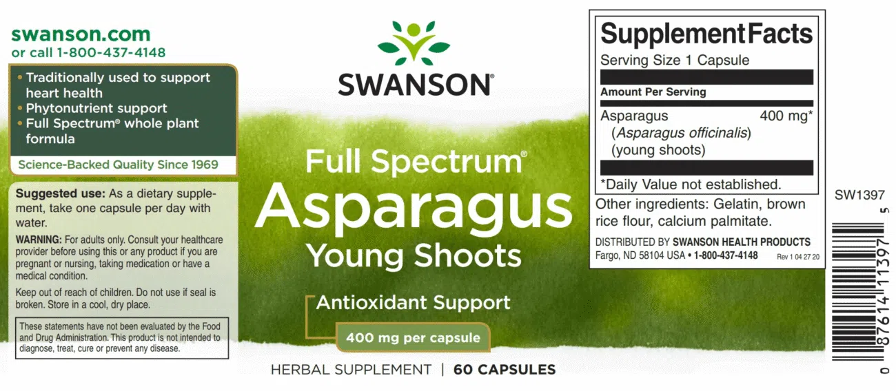 Swanson Asparagus - Spárgacsíra kapszula - 60db - Image 2