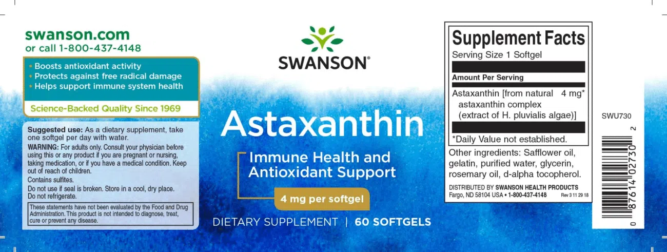 Swanson Astaxanthin kapszula - 60db - Image 2