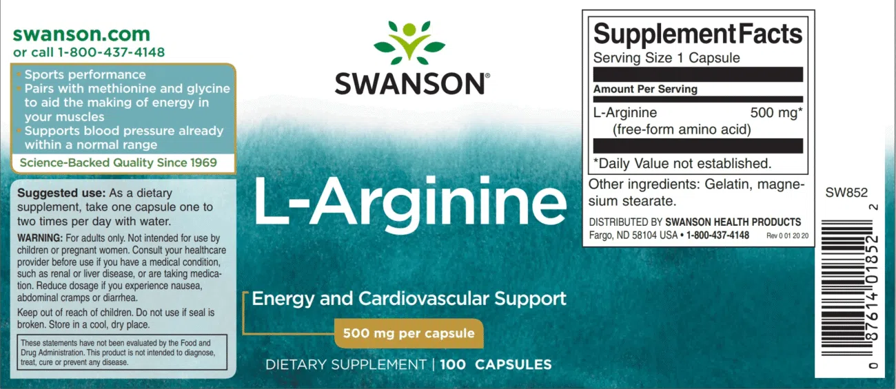 Swanson L-Arginin kapszula - 100db - Image 2