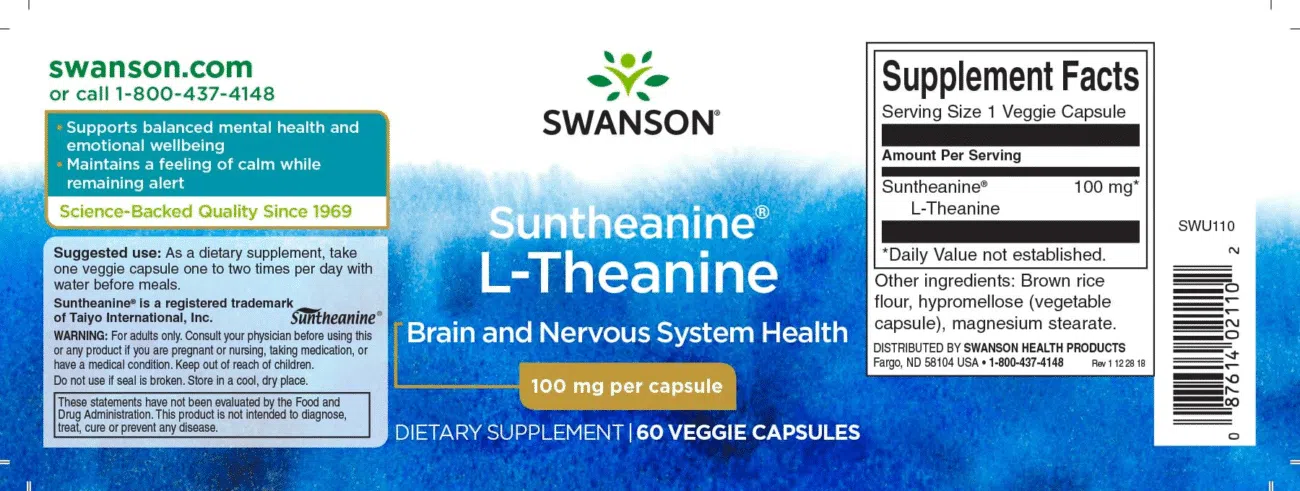 Swanson L-Theanine kapszula - 60db - Image 2