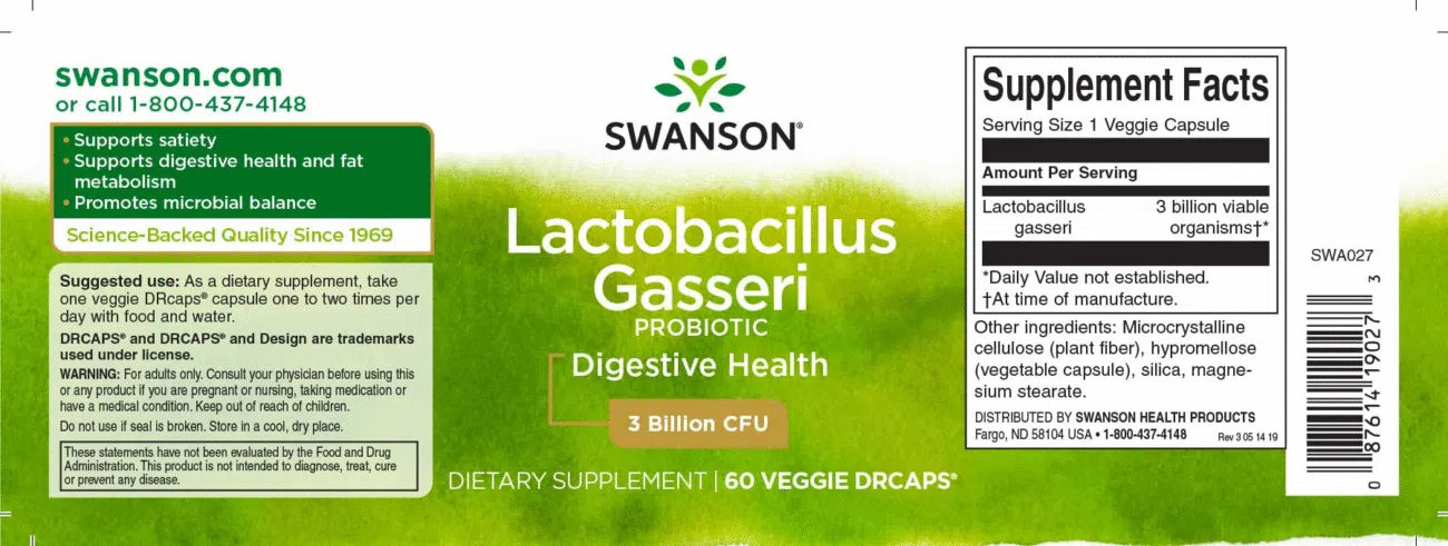 Swanson Lactobacillus Gasseri Probiotic kapszula - 60db - Image 2