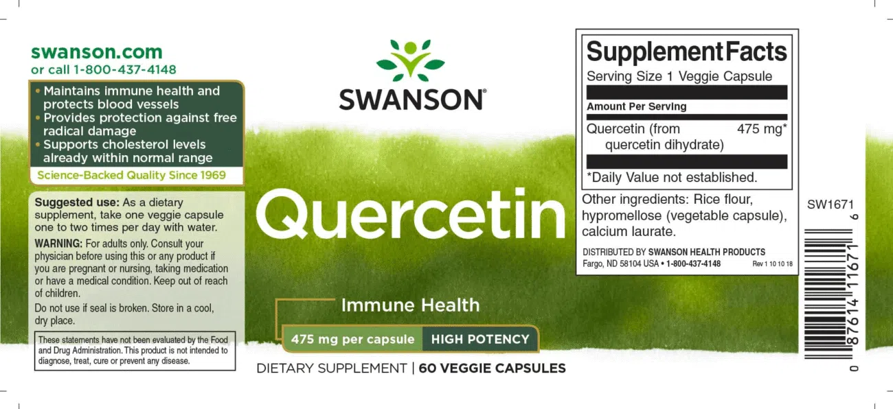 Swanson Quercetin - Kvercetin kapszula - 60db - Image 2