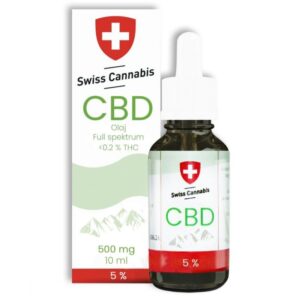 Swiss Cannabis 500mg 5% CBD Olaj FULL spektrum 10ml